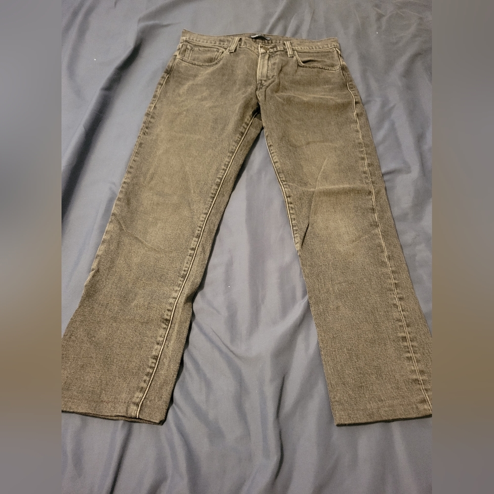 Levi Strauss 511 Wmns Slim Straight Green Black Jeans Hemed Size 32x32 Now 32x26